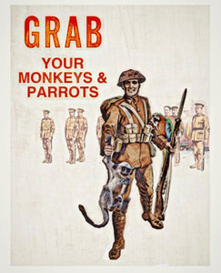 'Monkeys & Parrots' Artwork Print