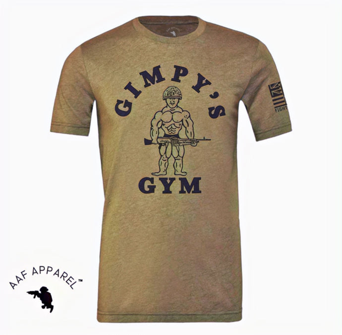 Gimpy's Gym Olive Green & Black Tee