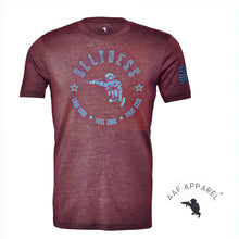 Load image into Gallery viewer, Logo Allyness Maroon &amp; Blue Tee