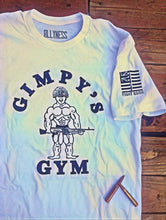 Load image into Gallery viewer, Gimpy&#39;s Gym White &amp; Black Tee