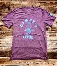 Load image into Gallery viewer, Gimpy&#39;s Gym Maroon &amp; Blue Tee