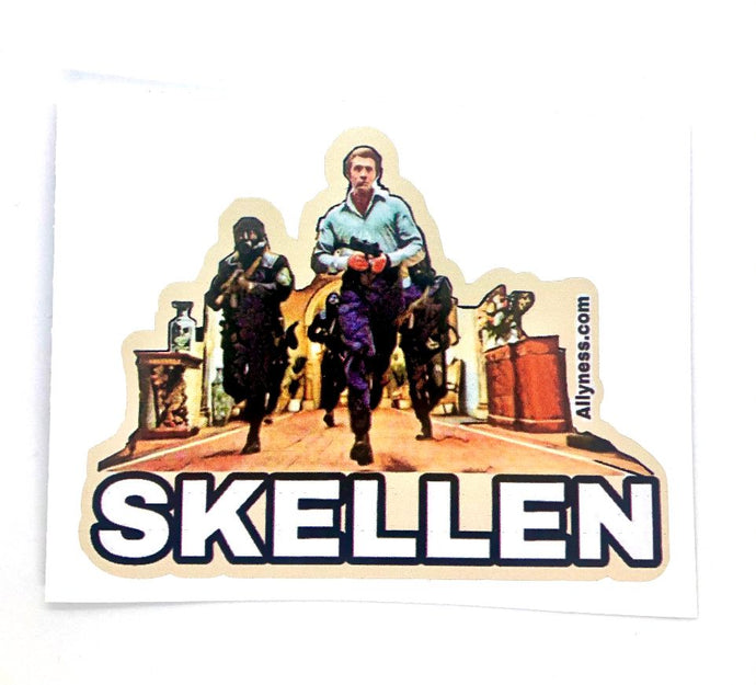 Skellen goes after the girl sticker