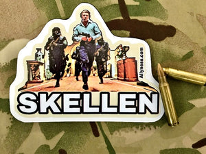 Skellen goes after the girl sticker